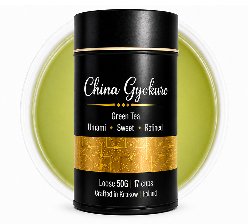 China Gyokuro Leo Tea w kubku prezentowym